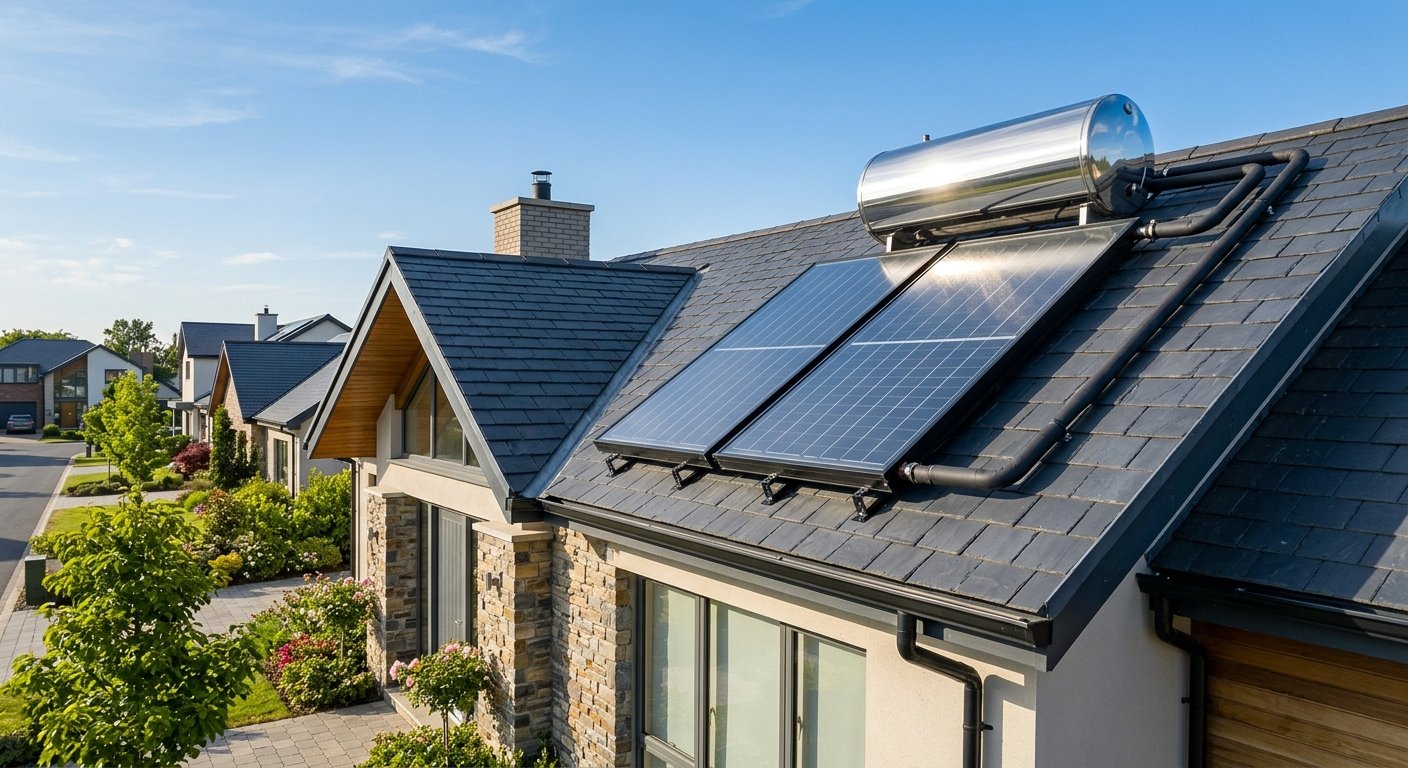 Capteurs solaires plans vitrés sur toiture